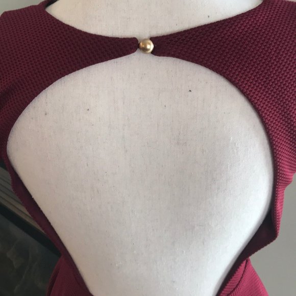 ❤️ Lulus XS Open Back Burgundy Skater Dress - Picture 6 of 6